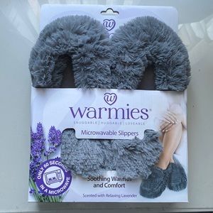 NWT Warmies Microwavable Slippers Lavender Scented Gray